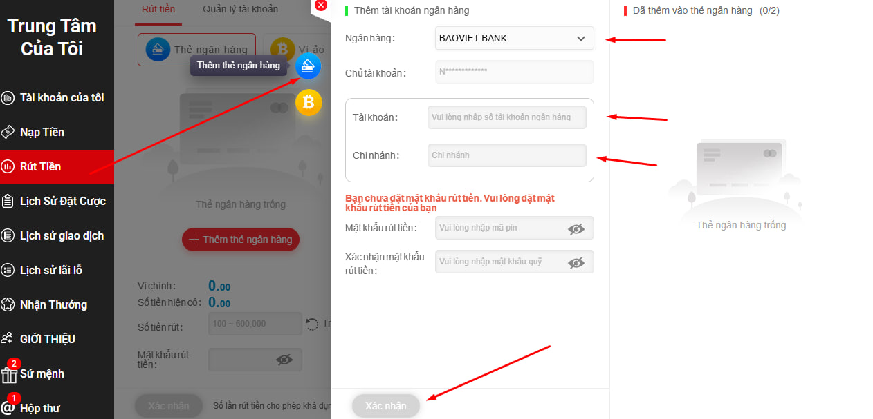 Rút về ngân hàng nội địa